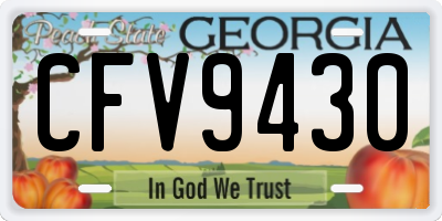 GA license plate CFV9430