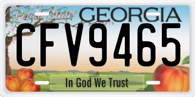 GA license plate CFV9465
