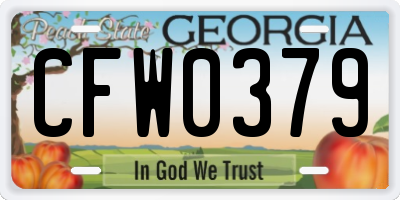 GA license plate CFW0379