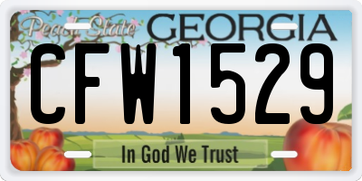 GA license plate CFW1529