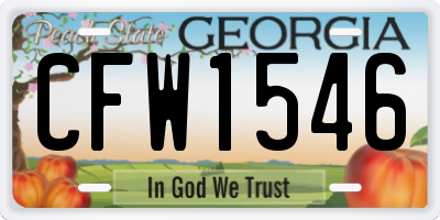 GA license plate CFW1546