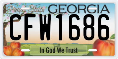 GA license plate CFW1686