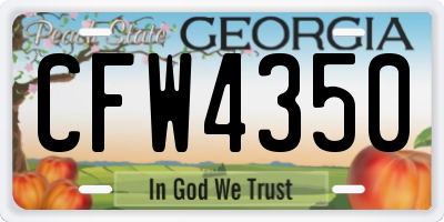 GA license plate CFW4350