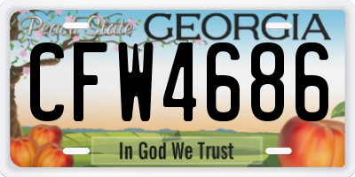 GA license plate CFW4686