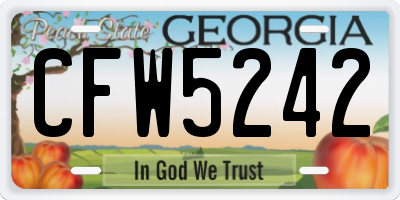 GA license plate CFW5242