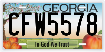 GA license plate CFW5578