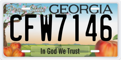 GA license plate CFW7146