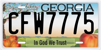 GA license plate CFW7775