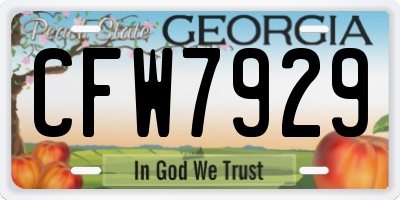 GA license plate CFW7929