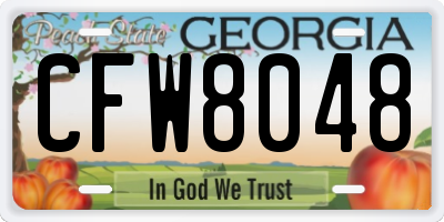 GA license plate CFW8048