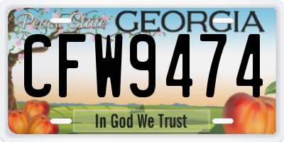 GA license plate CFW9474