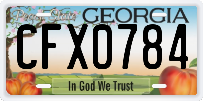 GA license plate CFX0784