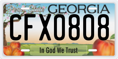 GA license plate CFX0808