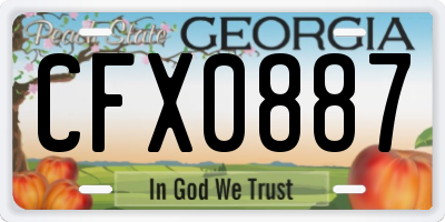 GA license plate CFX0887