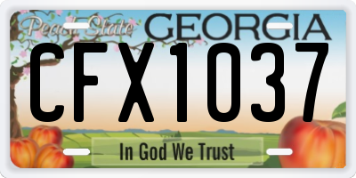 GA license plate CFX1037