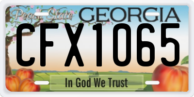 GA license plate CFX1065