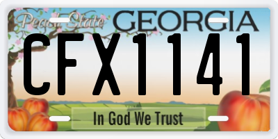 GA license plate CFX1141