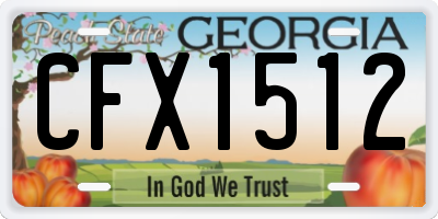 GA license plate CFX1512