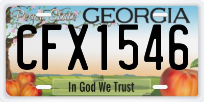 GA license plate CFX1546