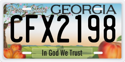 GA license plate CFX2198