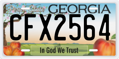 GA license plate CFX2564