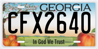 GA license plate CFX2640