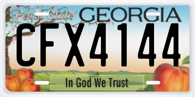 GA license plate CFX4144