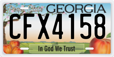 GA license plate CFX4158