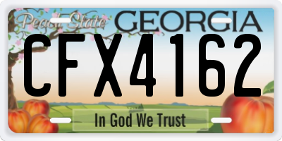 GA license plate CFX4162