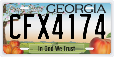 GA license plate CFX4174