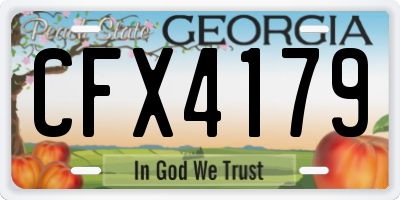 GA license plate CFX4179