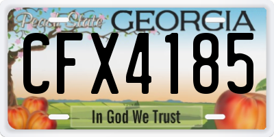 GA license plate CFX4185