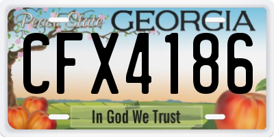 GA license plate CFX4186