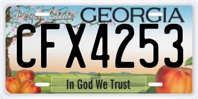 GA license plate CFX4253