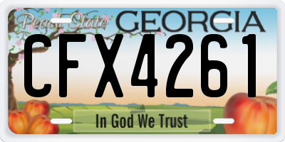 GA license plate CFX4261