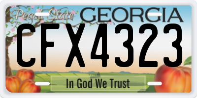 GA license plate CFX4323