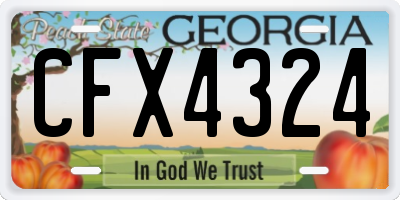 GA license plate CFX4324