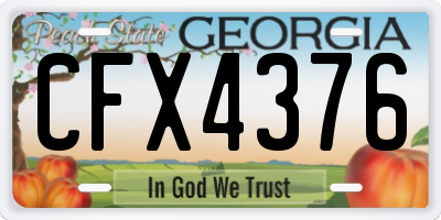 GA license plate CFX4376