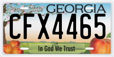 GA license plate CFX4465