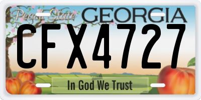 GA license plate CFX4727