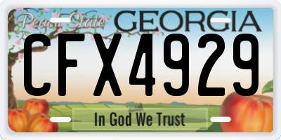 GA license plate CFX4929