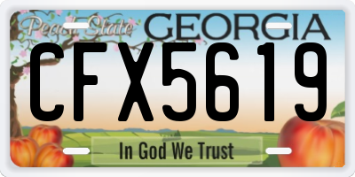 GA license plate CFX5619