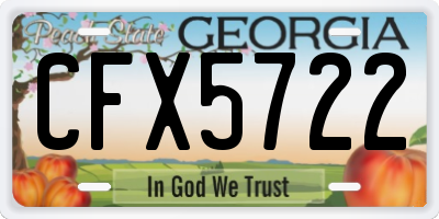 GA license plate CFX5722