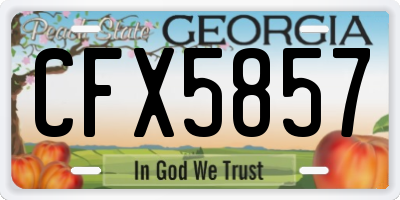GA license plate CFX5857