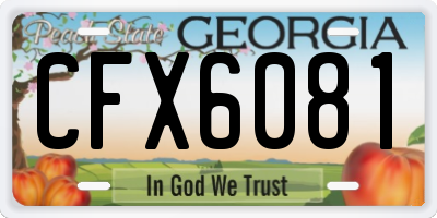 GA license plate CFX6081