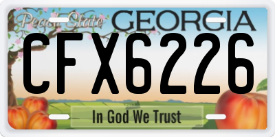 GA license plate CFX6226