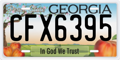 GA license plate CFX6395