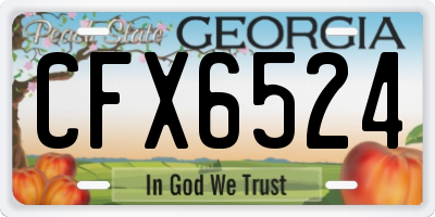 GA license plate CFX6524