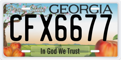 GA license plate CFX6677