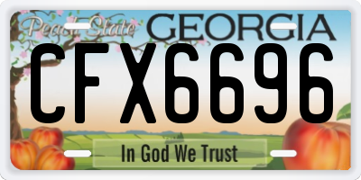 GA license plate CFX6696